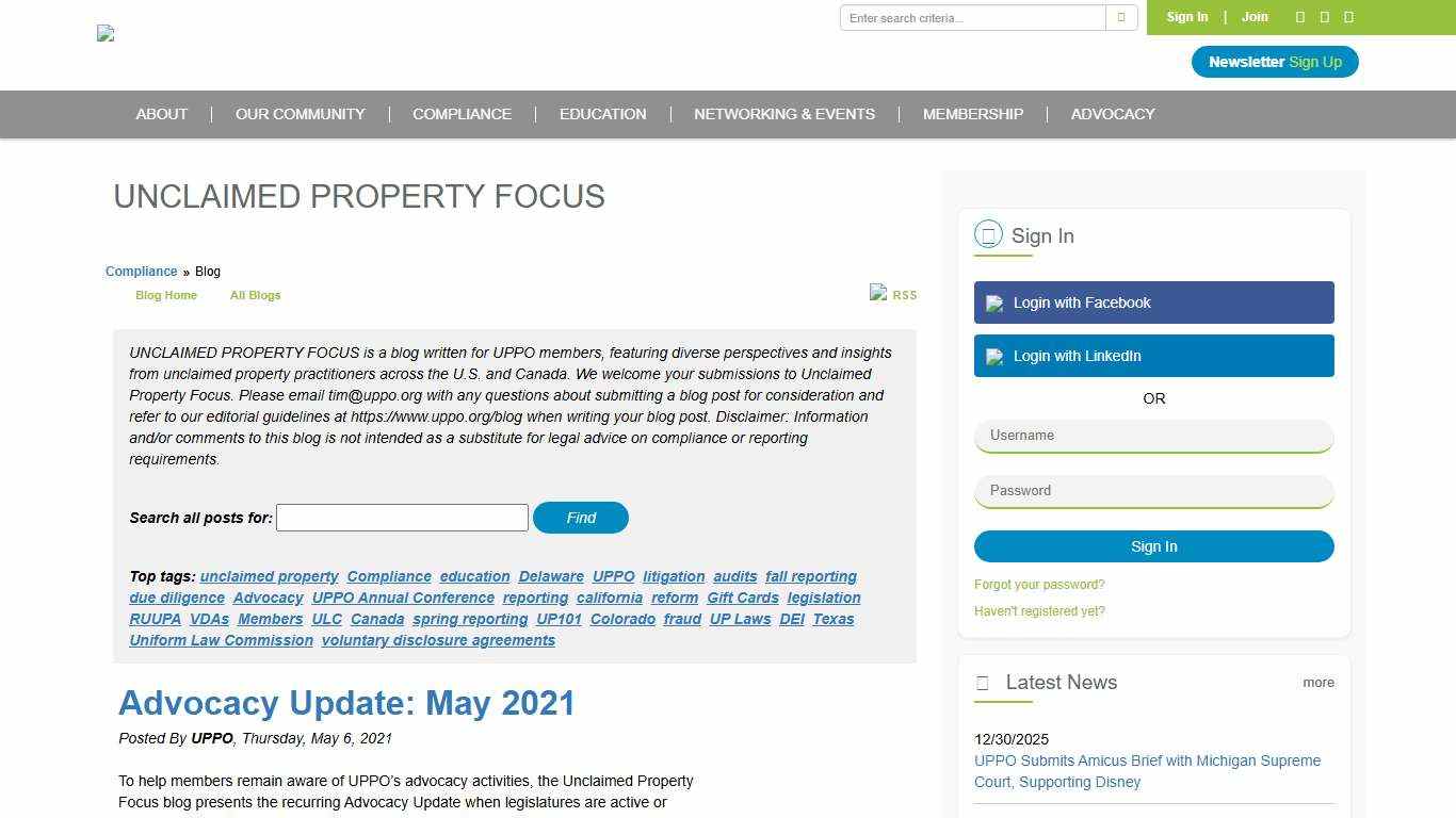 Unclaimed Property Focus - Unclaimed Property Professionals Organization